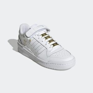 WOMEN'S Adidas Originals Forum Low White Gold Metallic GZ6379